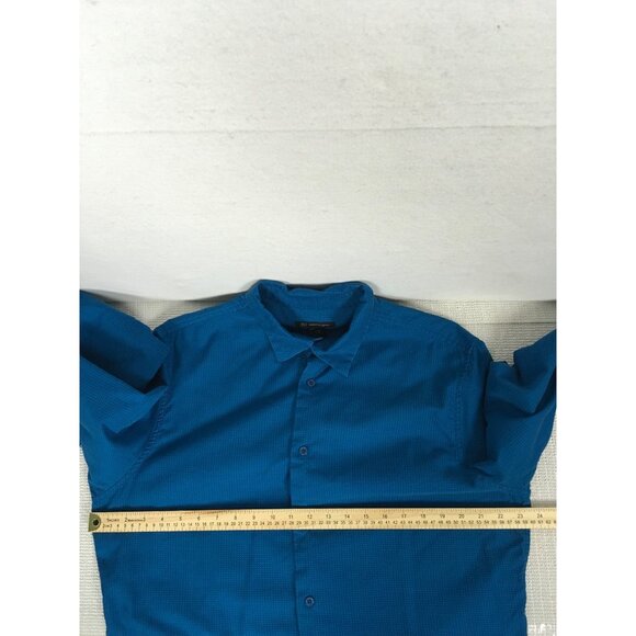 Inc Mens Shirt Size XL Blue w Tiny White Dots Button Up Long Sleeves No Pockets - Picture 9 of 13